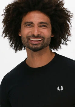 Schwarze Fred Perry T-shirt Ringer T-shirt -Selected Homme Verkäufe 203256 3