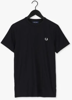 Schwarze Fred Perry T-shirt Ringer T-shirt -Selected Homme Verkäufe 203256 5