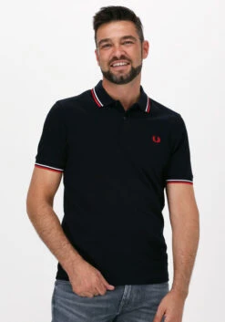 Dunkelblau Fred Perry Polo-shirt Twin Tipped Fred Perry Shirt
