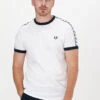 Nicht-gerade Weiss Fred Perry T-shirt Taped Ringer T-shirt -Selected Homme Verkäufe 203264 1