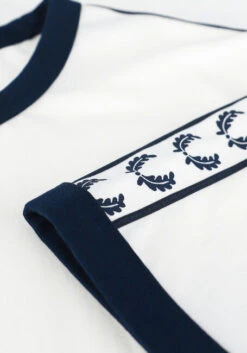 Nicht-gerade Weiss Fred Perry T-shirt Taped Ringer T-shirt -Selected Homme Verkäufe 203264 6