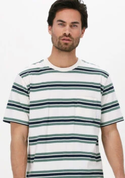 Nicht-gerade Weiss Woodbird T-shirt Soma Stripe Tee -Selected Homme Verkäufe 209202 3