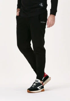 Schwarze Calvin Klein Jogginghose Monogram Logo Hwk Pant