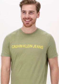 Grüne Calvin Klein T-shirt Institutional Logo Slim Ss Tee -Selected Homme Verkäufe 214888 3