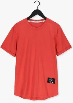 Orangene Calvin Klein T-shirt Badge Turn Up Sleeve -Selected Homme Verkäufe 214896 5