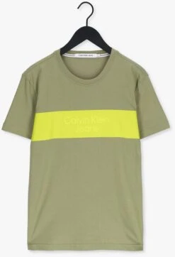 Olive Calvin Klein T-shirt Blocking Institutional Tee -Selected Homme Verkäufe 214920 5