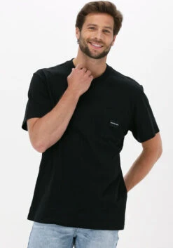 Schwarze Calvin Klein T-shirt Mix Media Mesh Pocket Tee