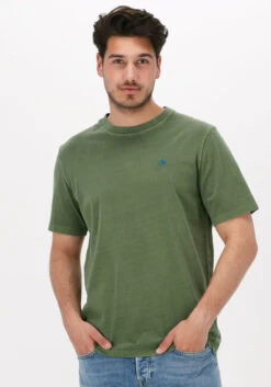 Grüne Scotch & Soda T-shirt Garment-dyed Crewneck Tee With Embroidery Logo