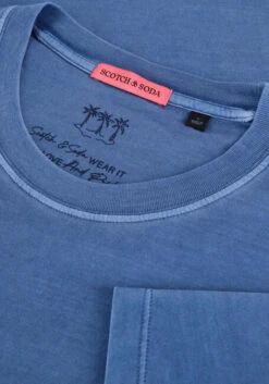 Hellblau Scotch & Soda T-shirt Garment-dyed Crewneck Tee With Embroidery Logo -Selected Homme Verkäufe 217057 6