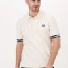 Nicht-gerade Weiss Fred Perry Polo-shirt Tipping Texture Knitted Shirt -Selected Homme Verkäufe 218161 1