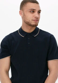 Blaue Selected Homme Polo-shirt Slhhank Ss Knit Button Polo -Selected Homme Verkäufe 220175 3