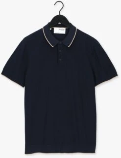 Blaue Selected Homme Polo-shirt Slhhank Ss Knit Button Polo -Selected Homme Verkäufe 220175 5