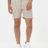 Beige Cast Iron Kurze Hose Chino Shorts Linen Stripe -Selected Homme Verkäufe 221493 1