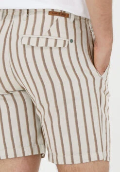 Beige Cast Iron Kurze Hose Chino Shorts Linen Stripe -Selected Homme Verkäufe 221493 3
