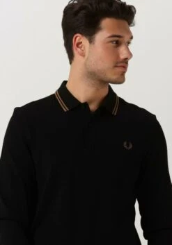 Schwarze Fred Perry Polo-shirt Ls Twin Tipped Shirt -Selected Homme Verkäufe 229476 3