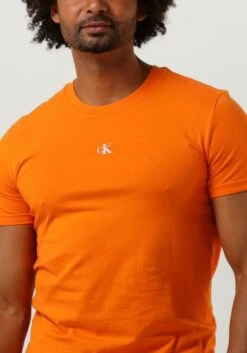 Orangene Calvin Klein T-shirt Micro Monolgo Tee -Selected Homme Verkäufe 237149 3