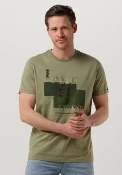 Olive Pme Legend T-shirt Short Sleeve R-neck Single Jersey Mercerised