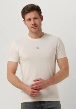Nicht-gerade Weiss Calvin Klein T-shirt Micro Monologo Tee