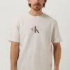 Weiße Calvin Klein T-shirt Archival Monologo Waffle Tee -Selected Homme Verkäufe 239759 1