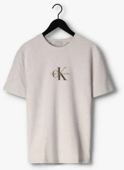 Weiße Calvin Klein T-shirt Archival Monologo Waffle Tee -Selected Homme Verkäufe 239759 5
