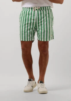 Grüne Scotch & Soda Mid Length - Batik Stripe Printed Swimshort