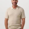 Sand Selected Homme Polo-shirt Slhowen Ss Knit Polo B