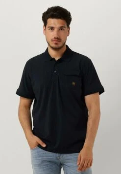 Blaue Pme Legend Polo-shirt Short Sleeve Polo Stretch Jersey