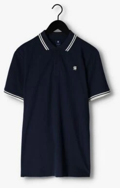 Blaue G-star Raw Polo-shirt Dunda Slim Stripe Polo S/s -Selected Homme Verkäufe 249313 5
