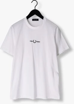 Weiße Fred Perry T-shirt Embroidered T-shirt -Selected Homme Verkäufe 250003 5