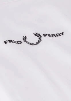 Weiße Fred Perry T-shirt Embroidered T-shirt -Selected Homme Verkäufe 250003 6